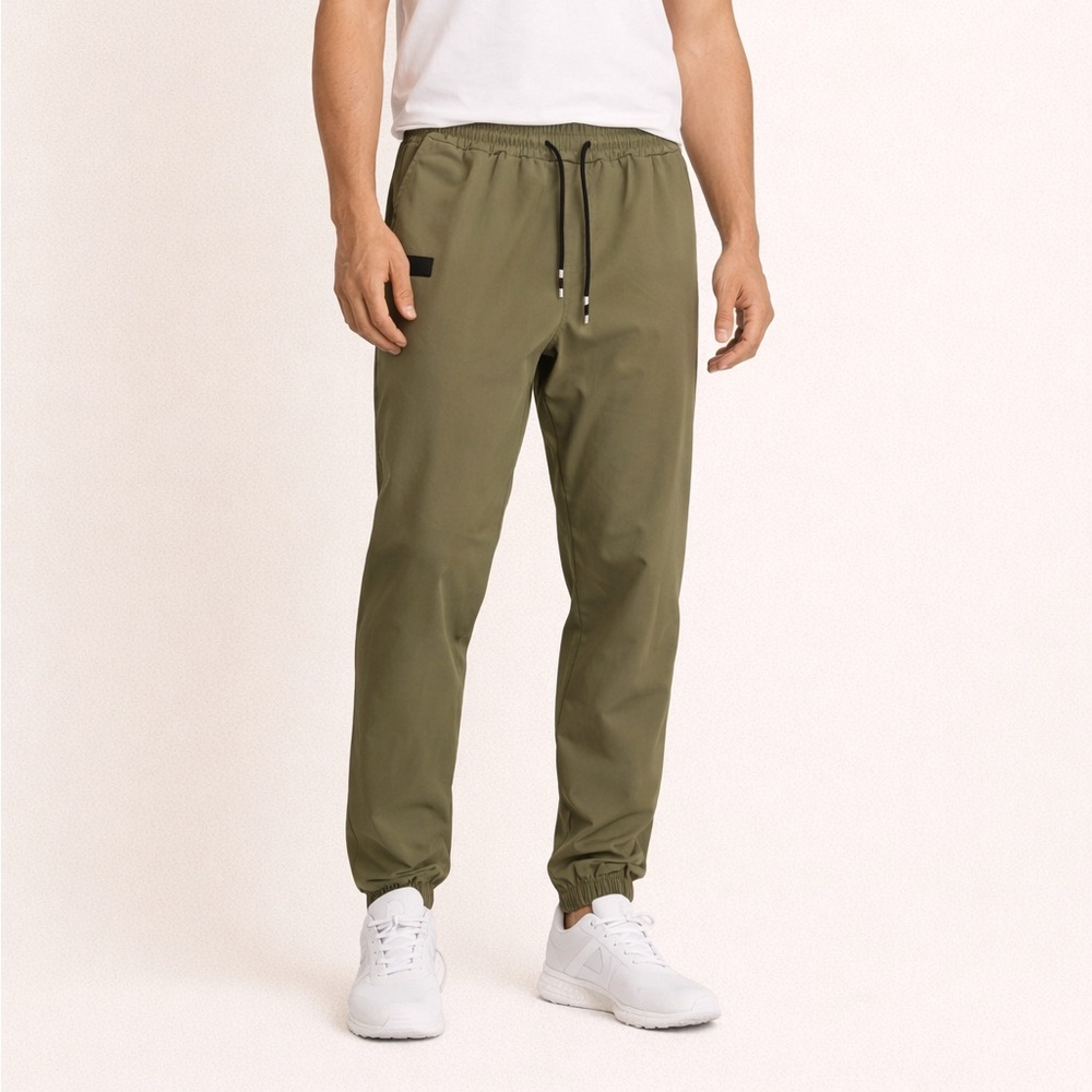 Olive Green Men's Jogger Pants - Casual Drawstring